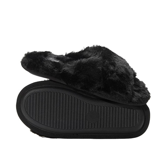 Faux Fur Slippers Black small - Picture 2 of 3